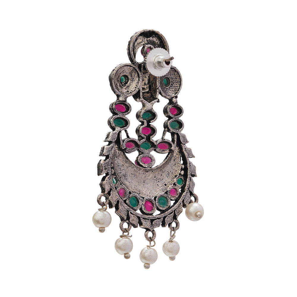 Heritage Bloom pearl stud earrings (Multicolored)