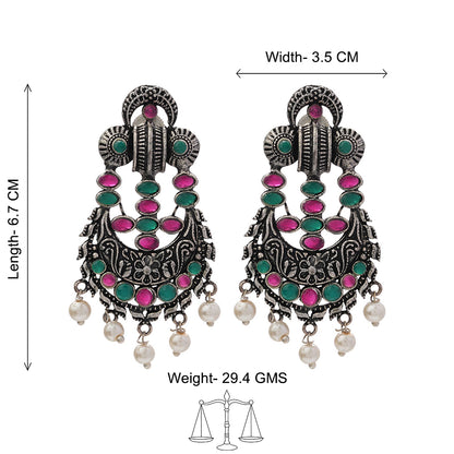 Heritage Bloom pearl stud earrings (Multicolored)