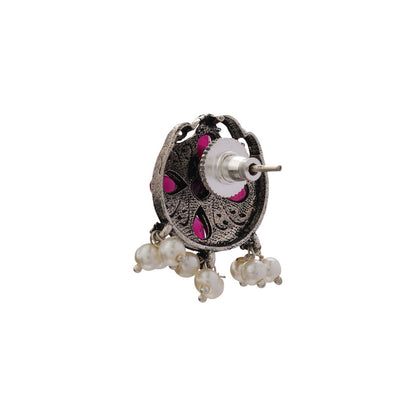 Gem Globe stud earrings (Red)