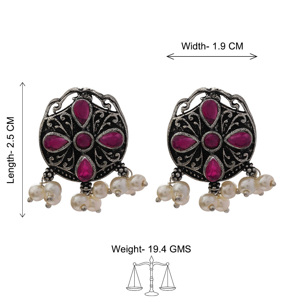 Gem Globe stud earrings (Red)