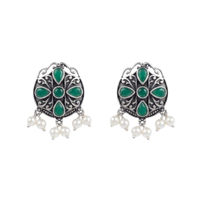 Gem Globe stud earrings (Green)