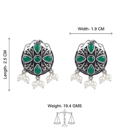 Gem Globe stud earrings (Green)
