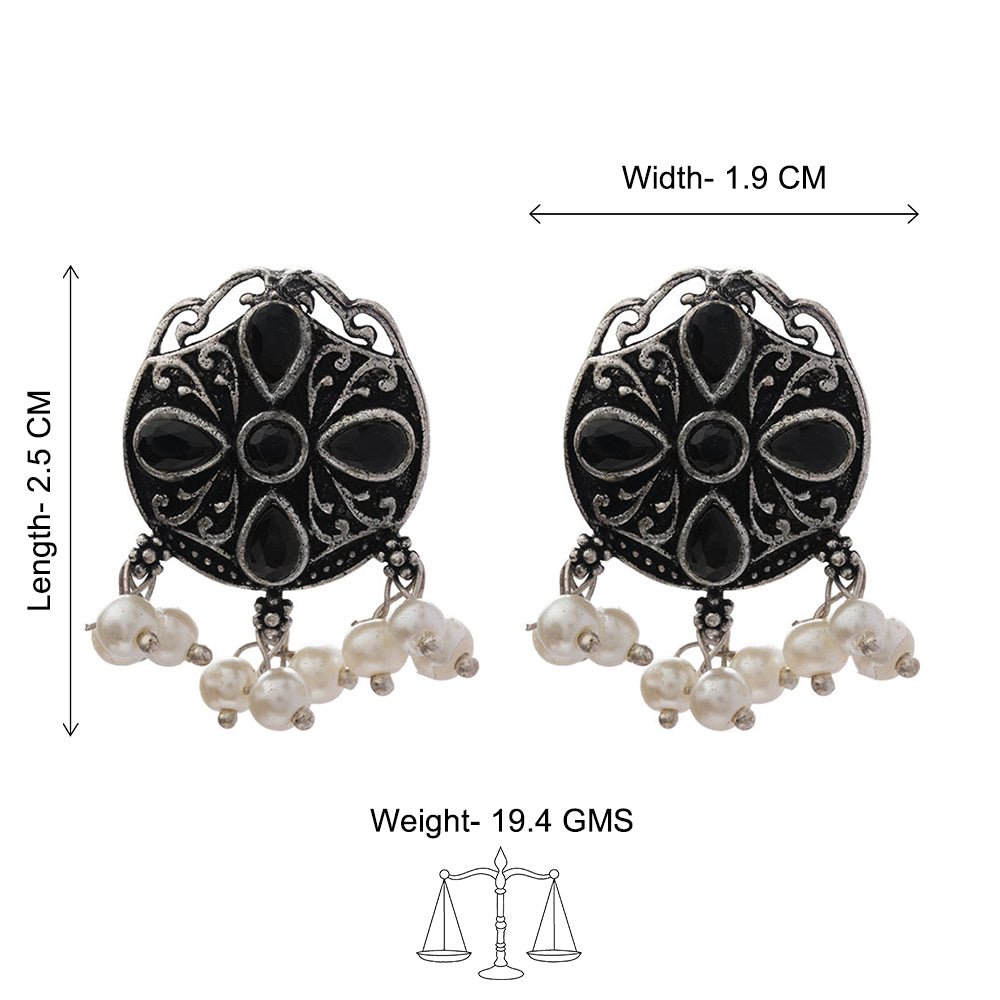 Gem Globe stud earrings (Black)