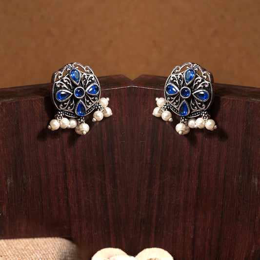 Gem Globe stud earrings (Blue)