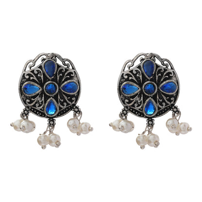 Gem Globe stud earrings (Blue)