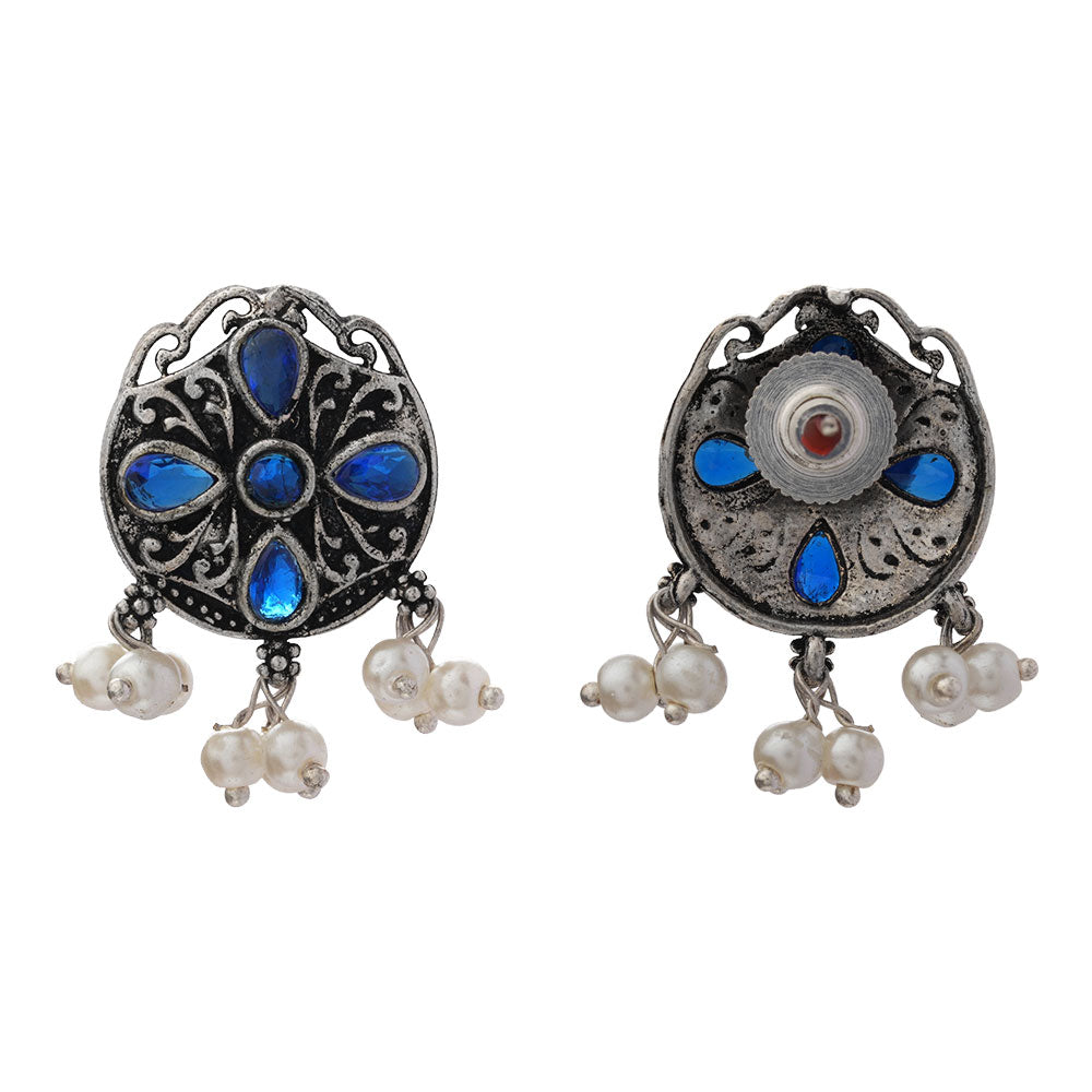 Gem Globe stud earrings (Blue)