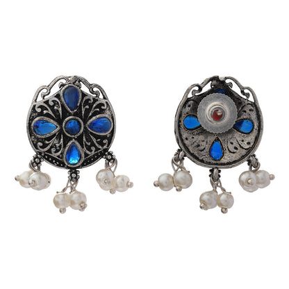 Gem Globe stud earrings (Blue)