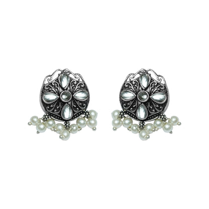 Gem Globe stud earrings (White)