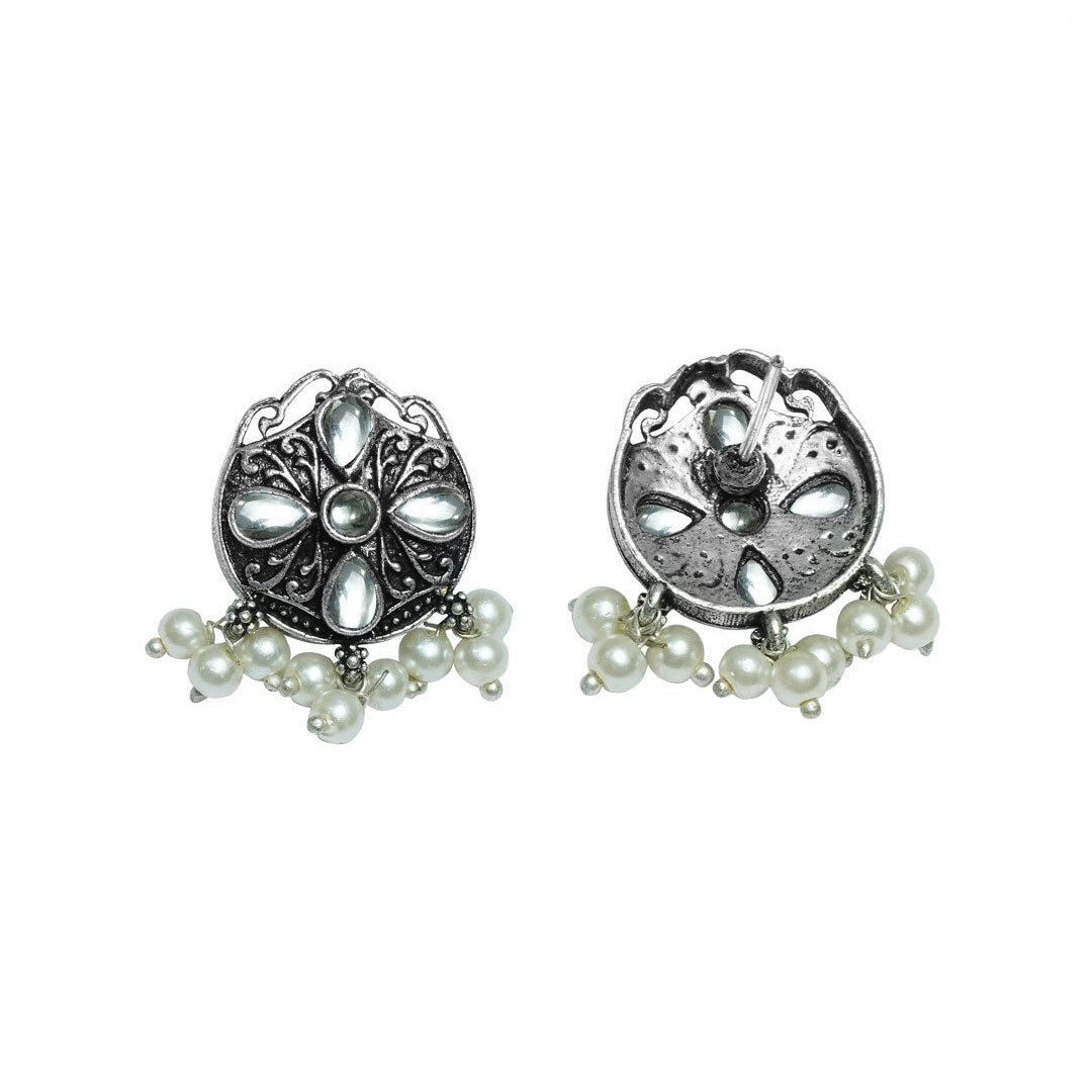 Gem Globe stud earrings (White)