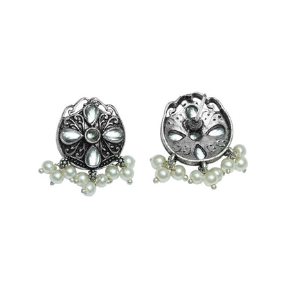 Gem Globe stud earrings (White)