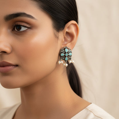 Gem Globe stud earrings (Mint)