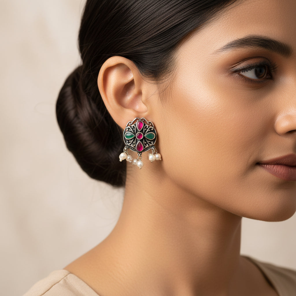 Gem Globe stud earrings (Multicolored)