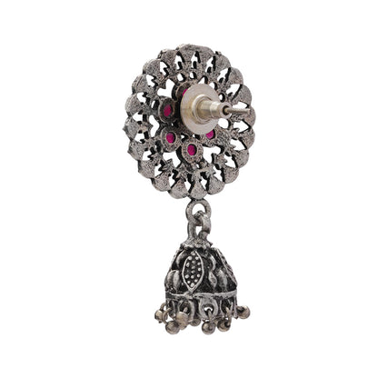 Meena Manjari Jhumki earrings (Red)