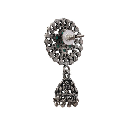 Meena Manjari Jhumki earrings (Green)