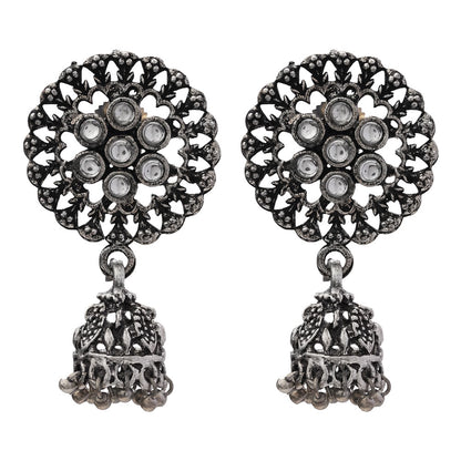 Meena Manjari Jhumki earrings (White)