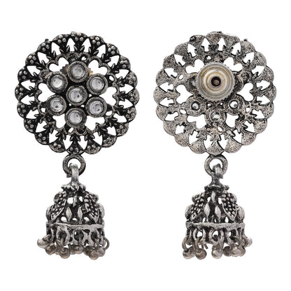 Meena Manjari Jhumki earrings (White)