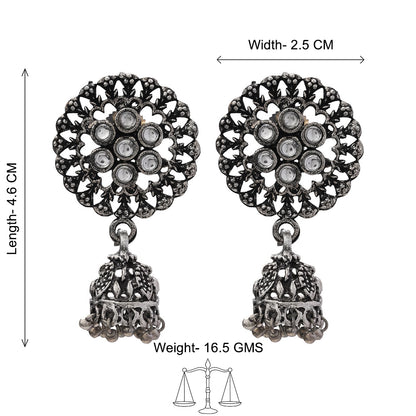 Meena Manjari Jhumki earrings (White)