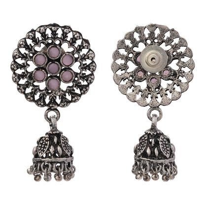 Meena Manjari Jhumki earrings (Baby Pink)