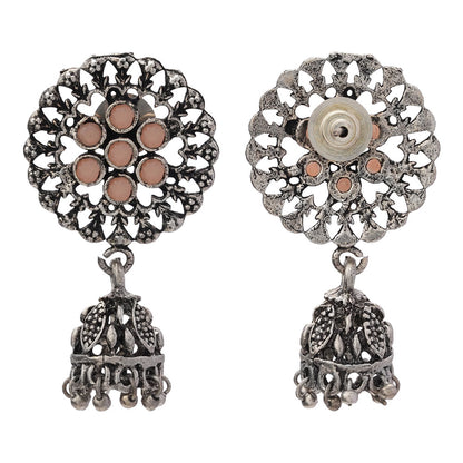 Meena Manjari Jhumki earrings (Light Orange)