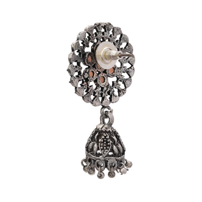Meena Manjari Jhumki earrings (Light Orange)