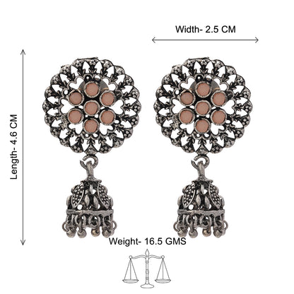 Meena Manjari Jhumki earrings (Light Orange)