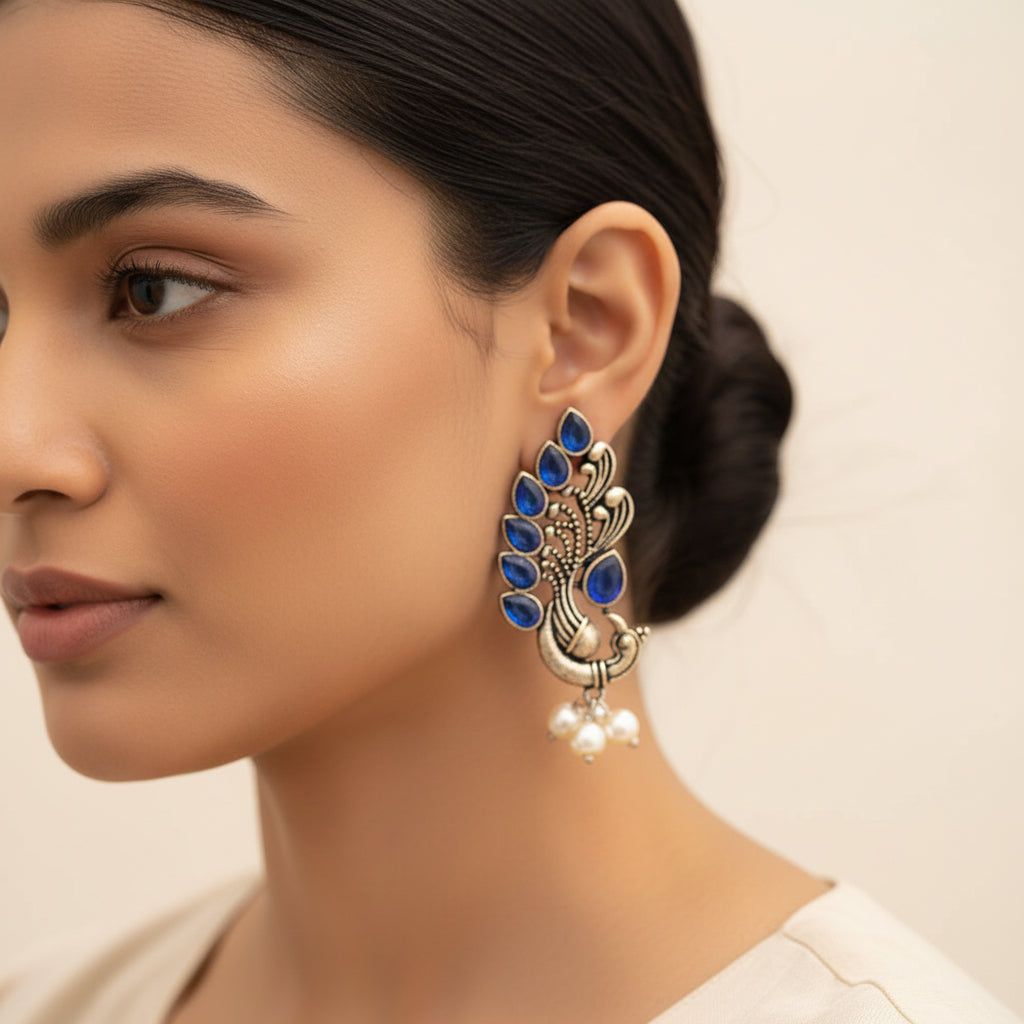 Mayur Pride stud earrings (Blue)