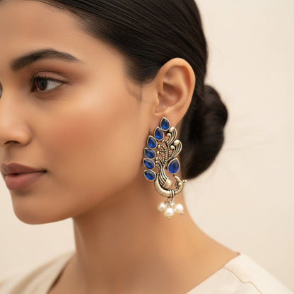 Mayur Pride stud earrings (Blue)