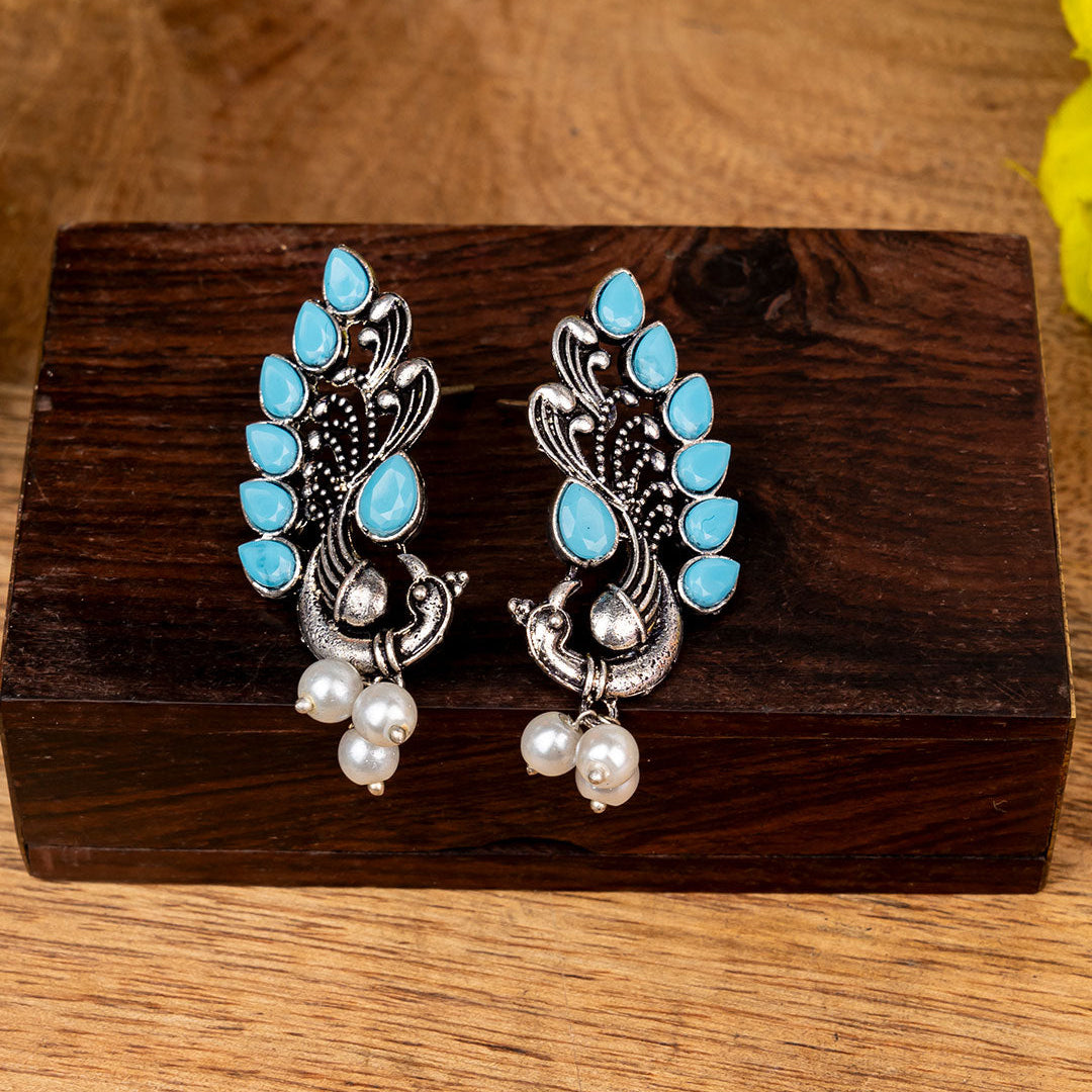 Mayur Pride stud earrings (Sky Blue)