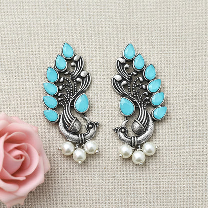 Mayur Pride stud earrings (Sky Blue)