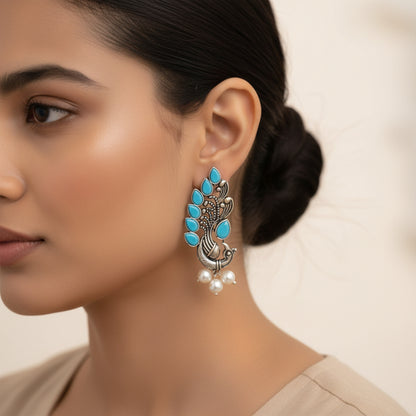 Mayur Pride stud earrings (Sky Blue)
