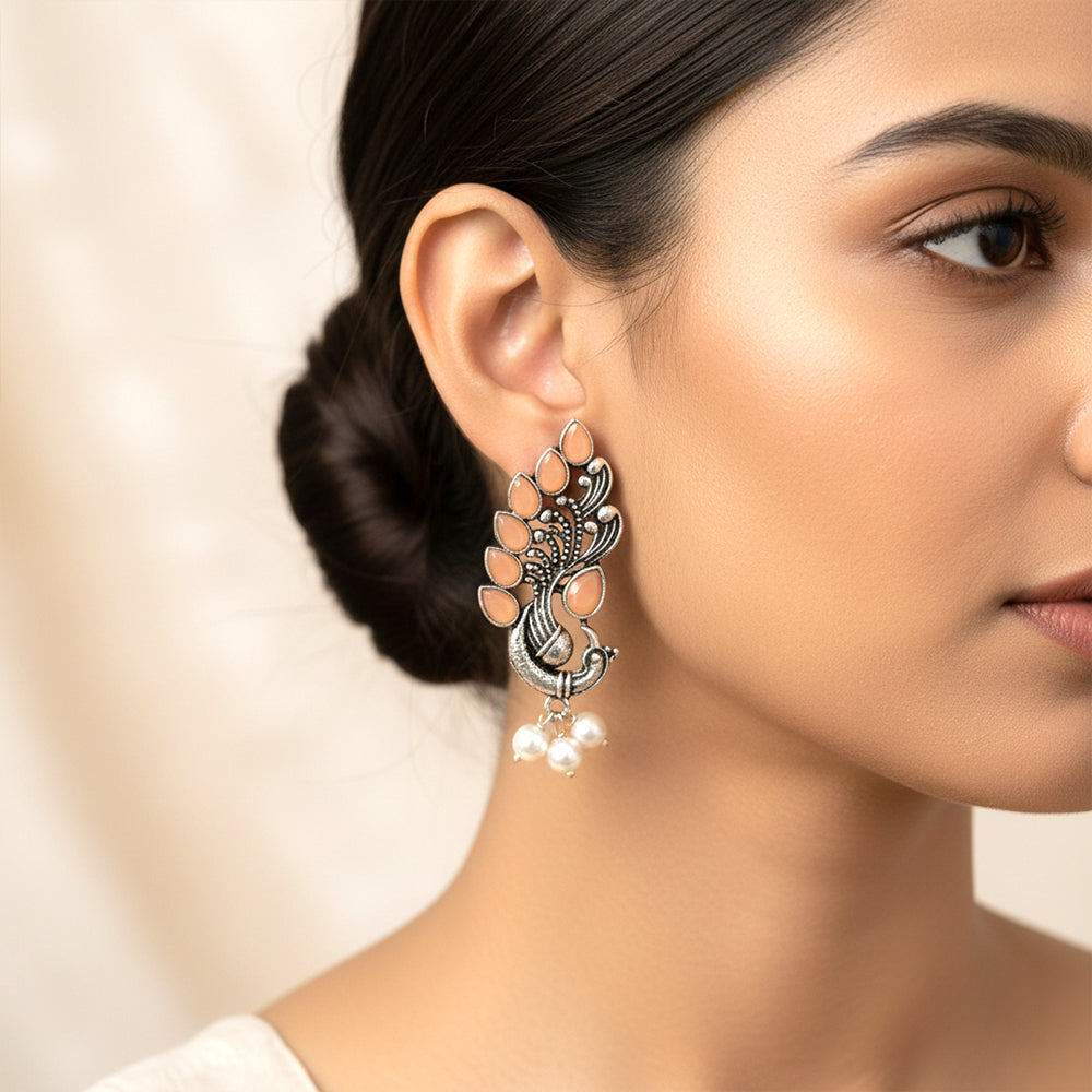 Mayur Pride stud earrings (Light Orange)