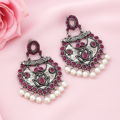 Phuljhadi prestine Dangler earrings (Red)