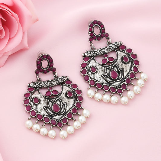 Phuljhadi prestine Dangler earrings (Red)