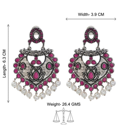 Phuljhadi prestine Dangler earrings (Red)