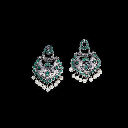 Phuljhadi prestine Dangler earrings (Green)