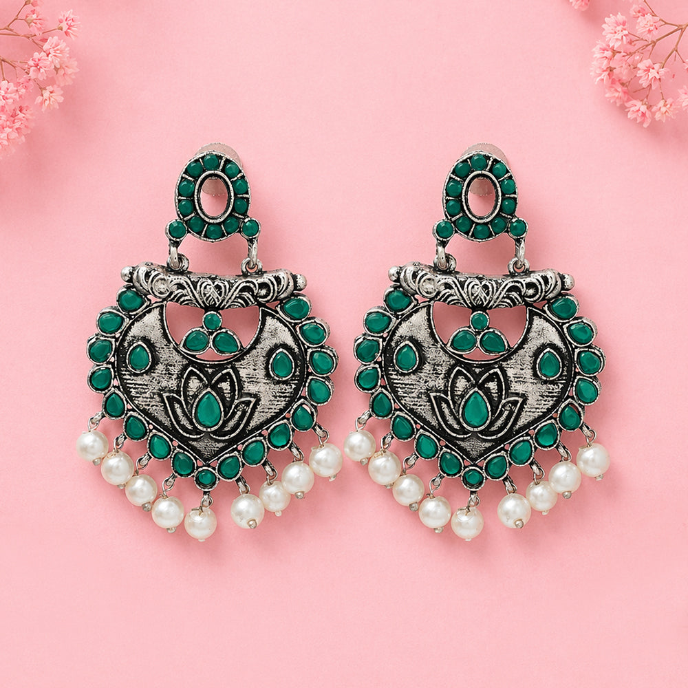 Phuljhadi prestine Dangler earrings (Green)