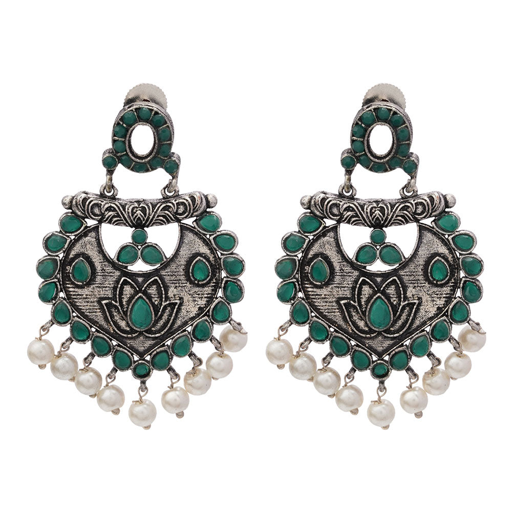 Phuljhadi prestine Dangler earrings (Green)