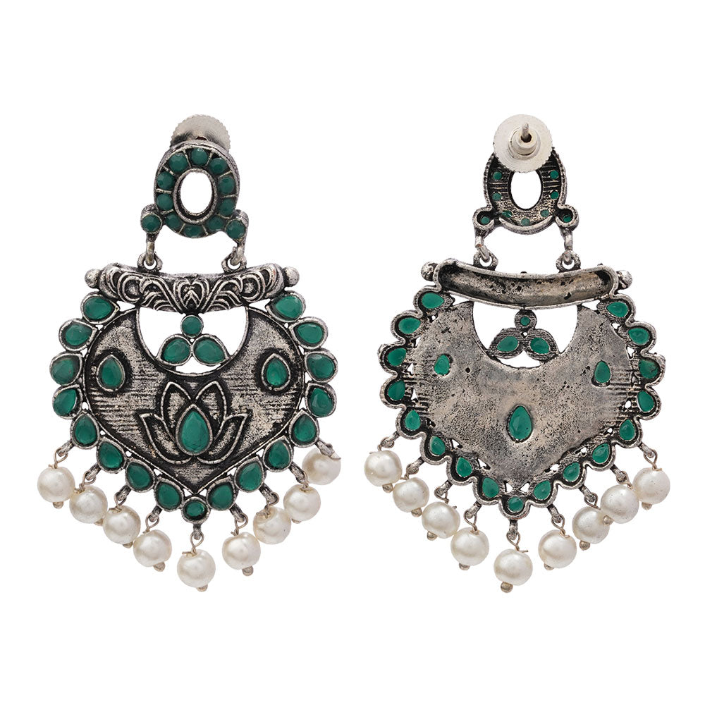 Phuljhadi prestine Dangler earrings (Green)
