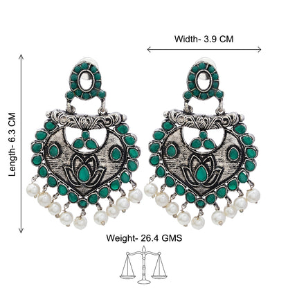 Phuljhadi prestine Dangler earrings (Green)