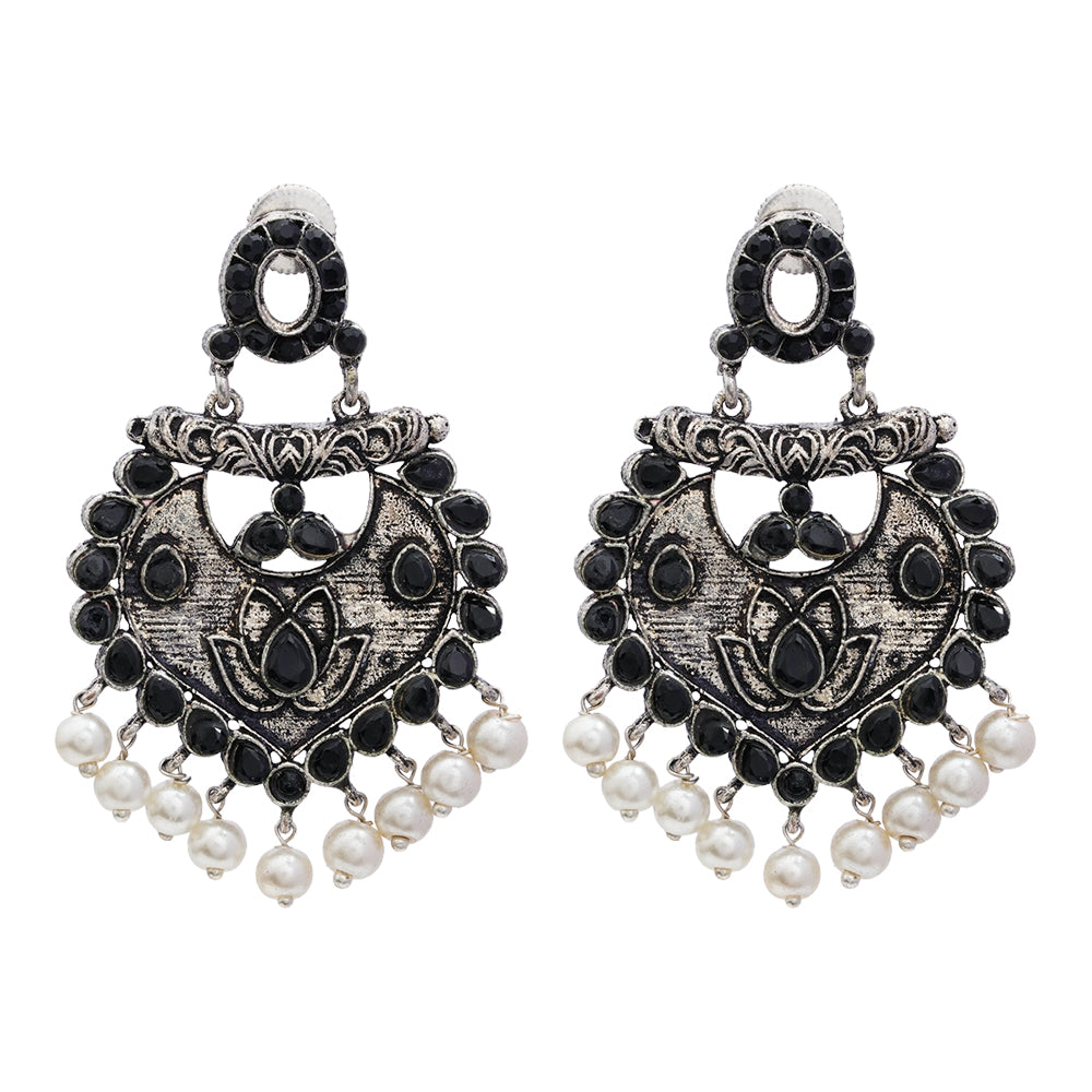 Phuljhadi prestine Dangler earrings (Black)