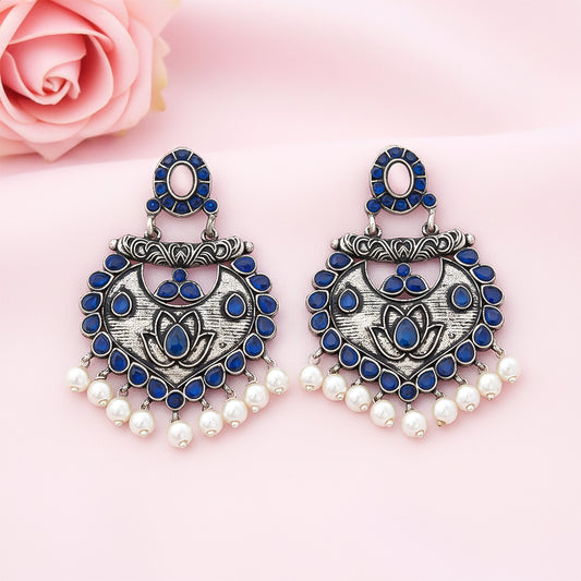 Phuljhadi prestine Dangler earrings (Blue)