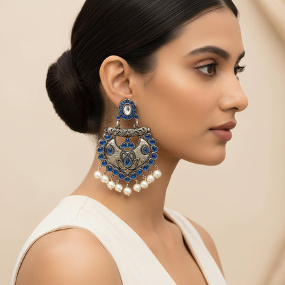Phuljhadi prestine Dangler earrings (Blue)
