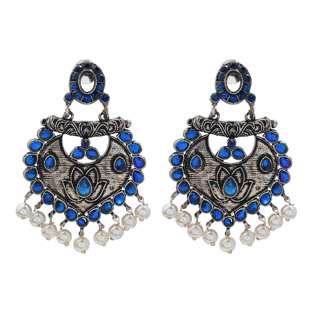 Phuljhadi prestine Dangler earrings (Blue)