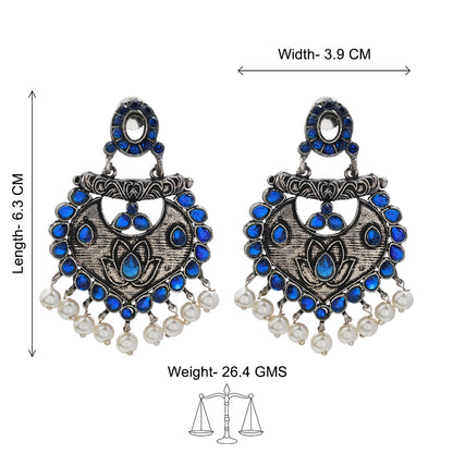 Phuljhadi prestine Dangler earrings (Blue)