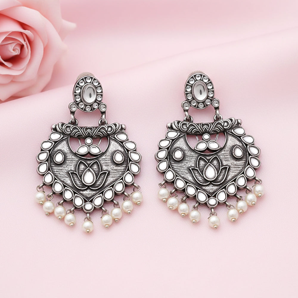 Phuljhadi prestine Dangler earrings (White)