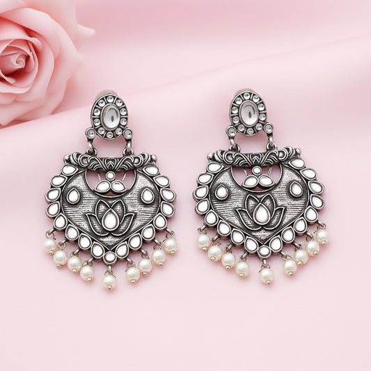 Phuljhadi prestine Dangler earrings (White)