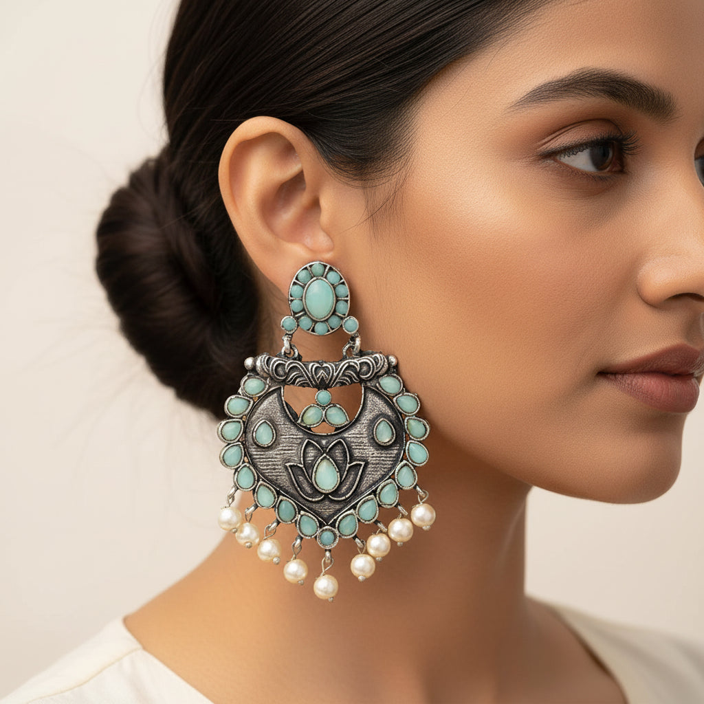 Phuljhadi prestine Dangler earrings (Mint)