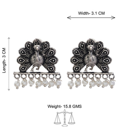 StylishKudi Oxidised Silver Earrings&Chandbali Earrings ComboSet for Women&girl