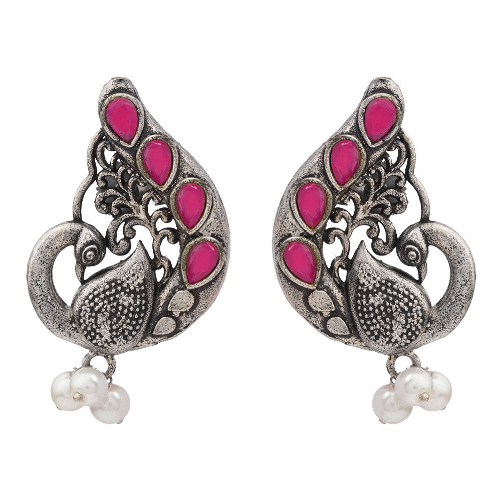 Ferocious Feathers stud earrings (Red)