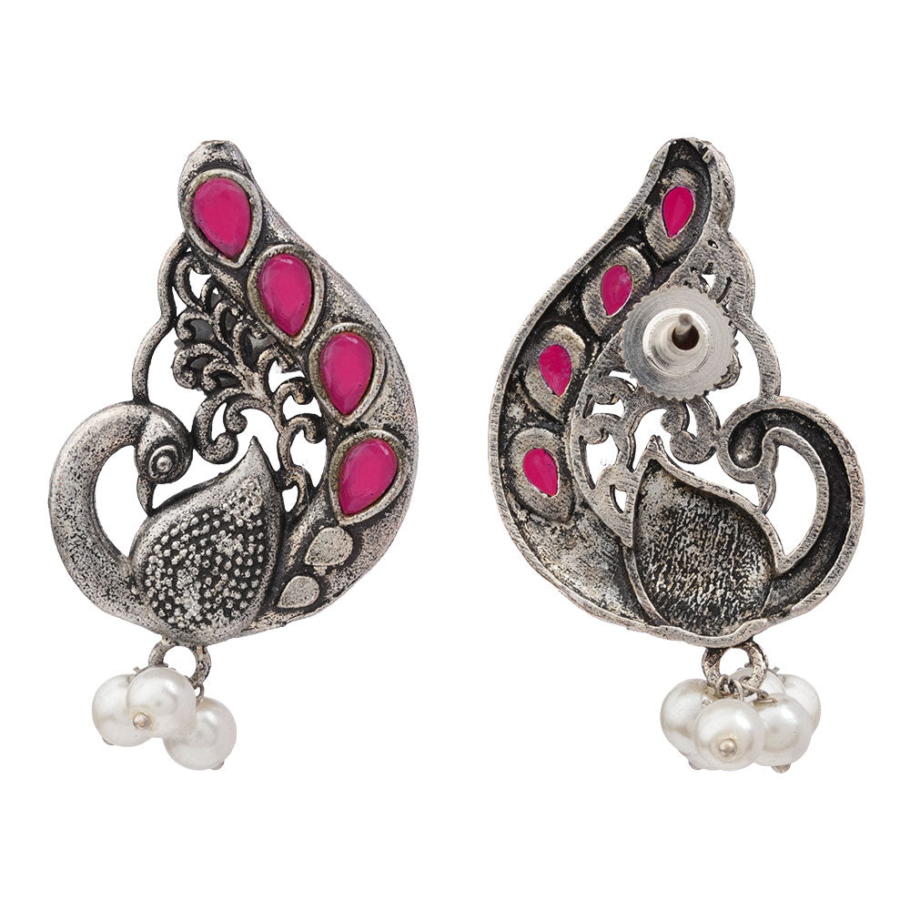 Ferocious Feathers stud earrings (Red)